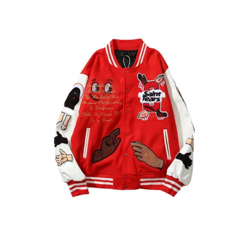 Letter Embroidered Craft Baseball Jacket