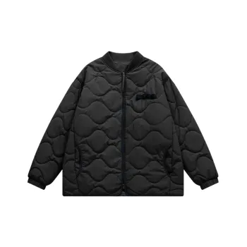 Loose Plain Quilted Jacket