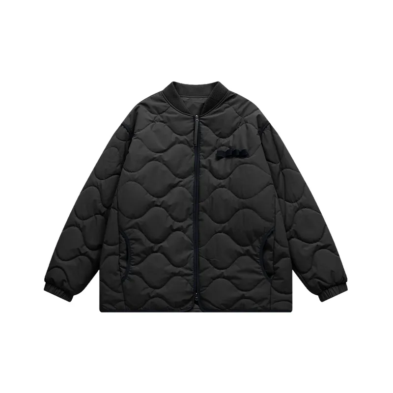 Loose Plain Quilted Jacket-5