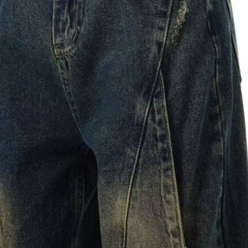 Retro Street Loose Straight Leg Jeans-2