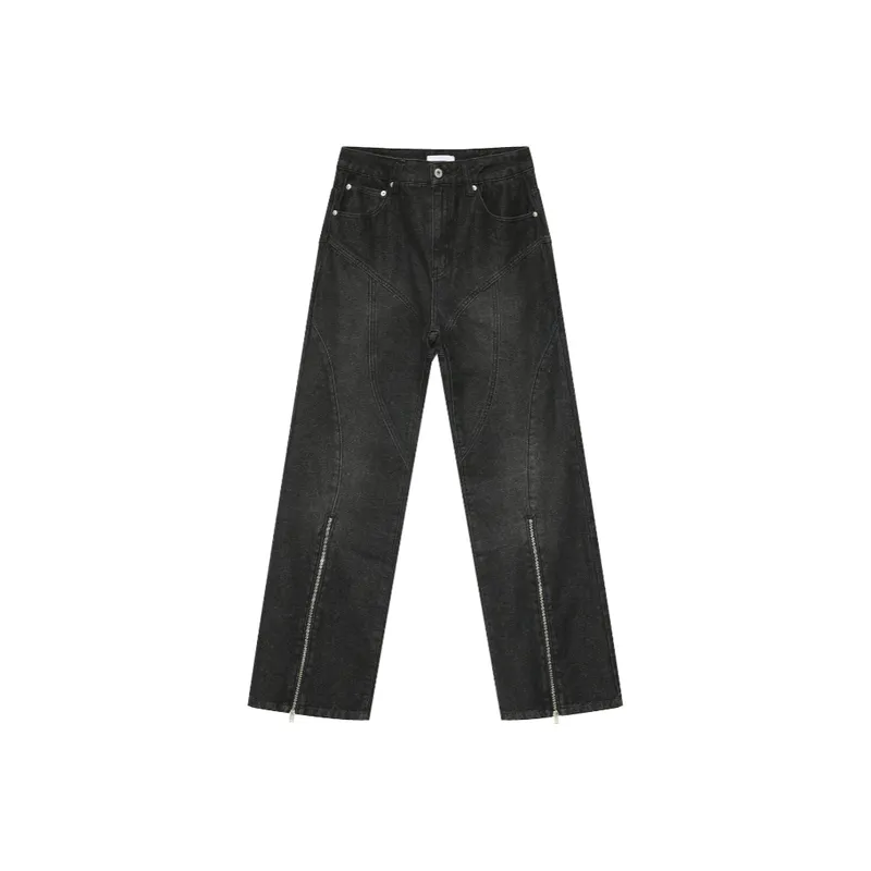 Washed Old Structure Line Flared Jeans-0