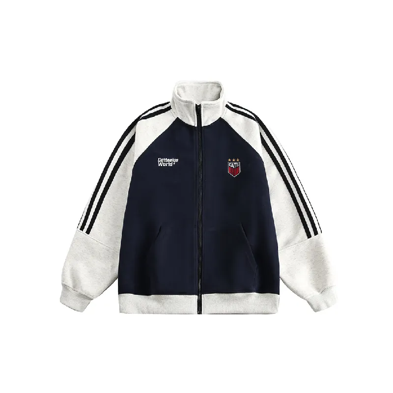 Sports Contrast Color Polyester Jacket-0