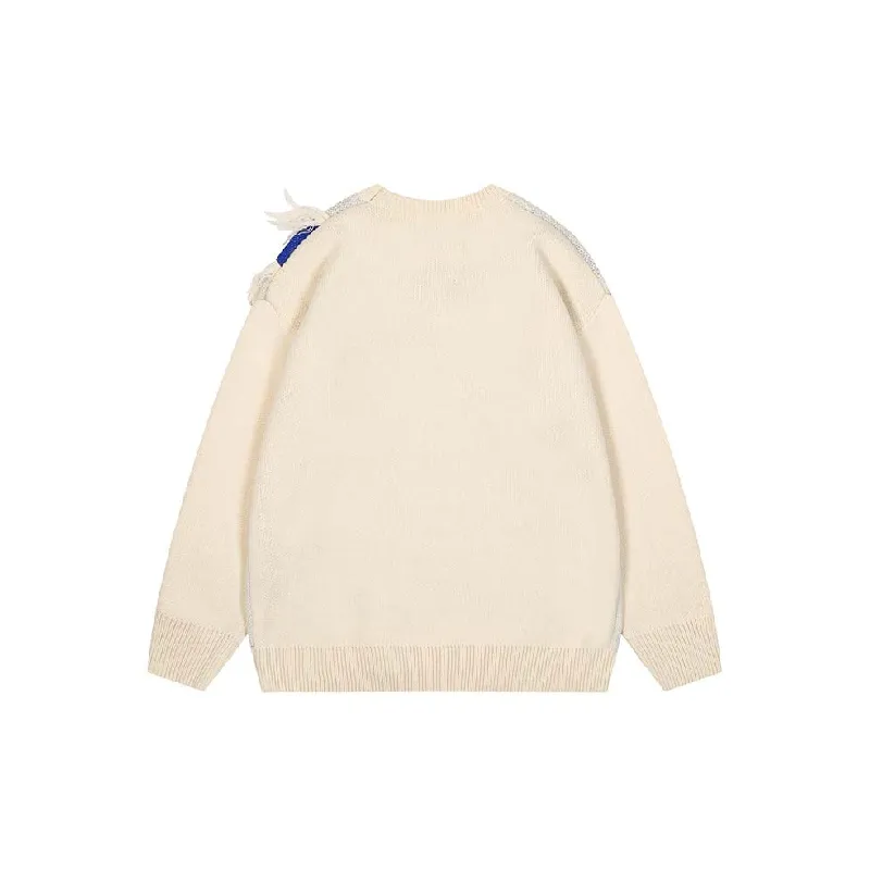 Fashionable Loose Blended Synthetic Fabrics Knitwear-3