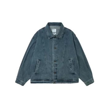 Simple Washed Blended Synthetic Fabrics Jacket