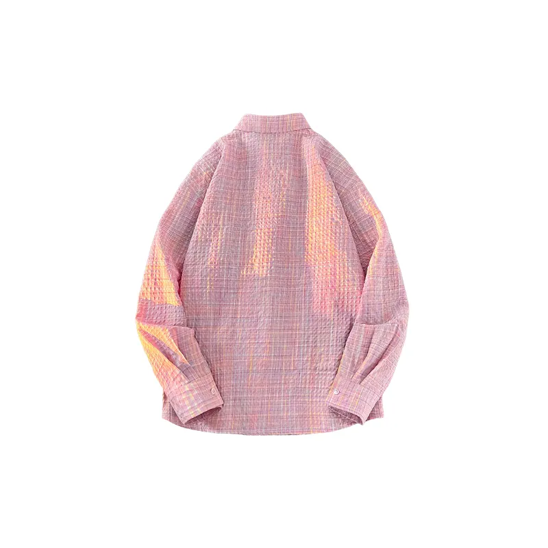 Fashionable Plaid Blended Synthetic Fabrics Shirt-5