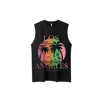 Hip Hop Coconut Tree Print Sleeveless Vest
