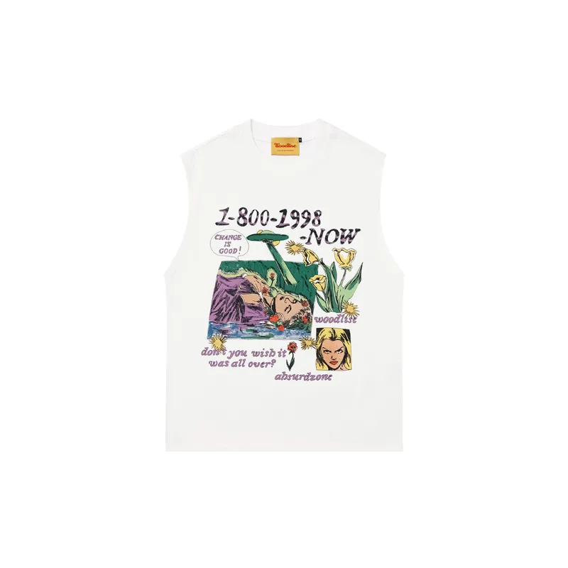 Retro Loose 100% Cotton Vest-0