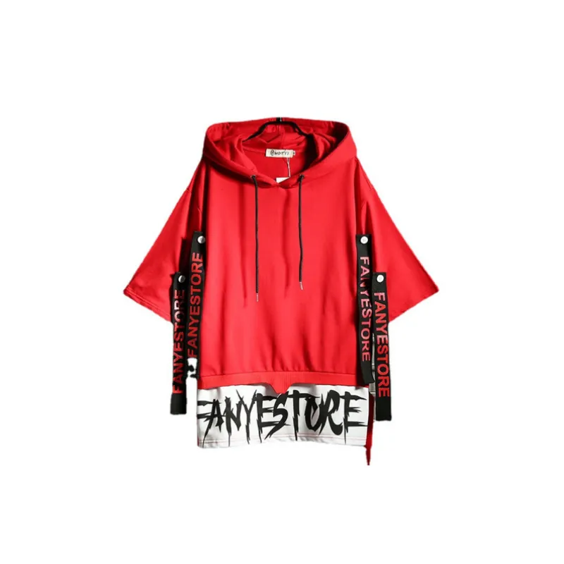 Loose Color Matching Half-Sleeve T-shirt-4