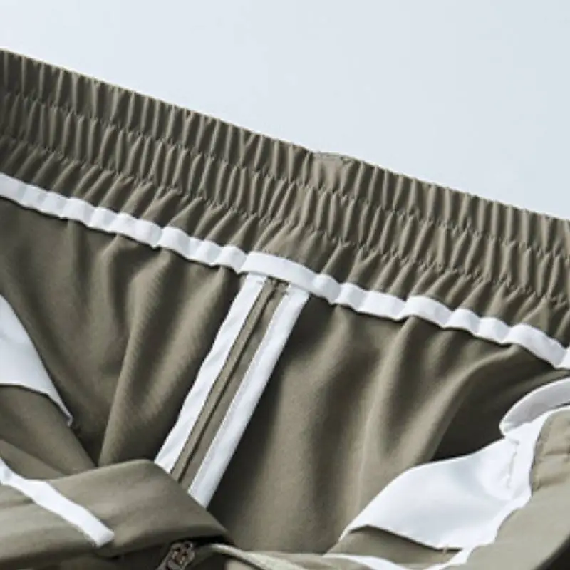 Casual Lightweight Blended Synthetic Fabrics Cargo Pants-7