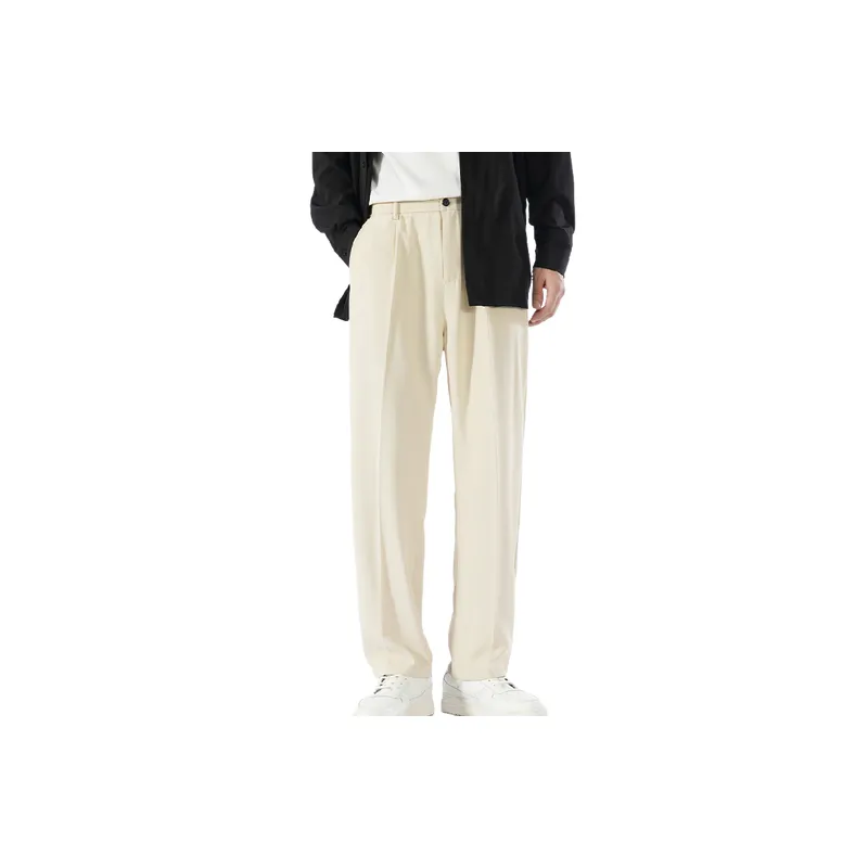 Basics Loose Polyester Casual Pants-5