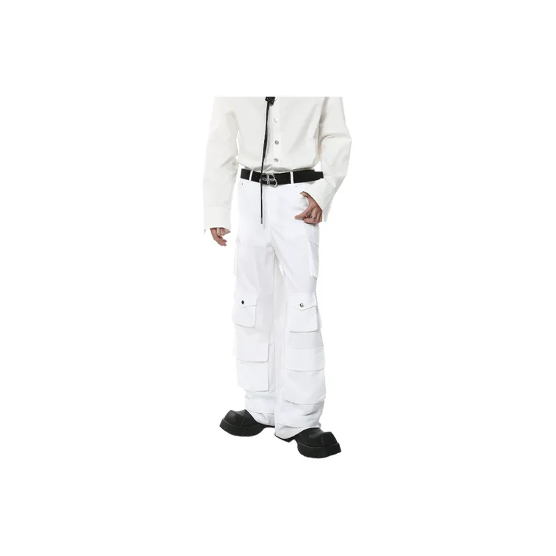 Retro Overalls Casual Loose Wide Leg Cargo Pants-1