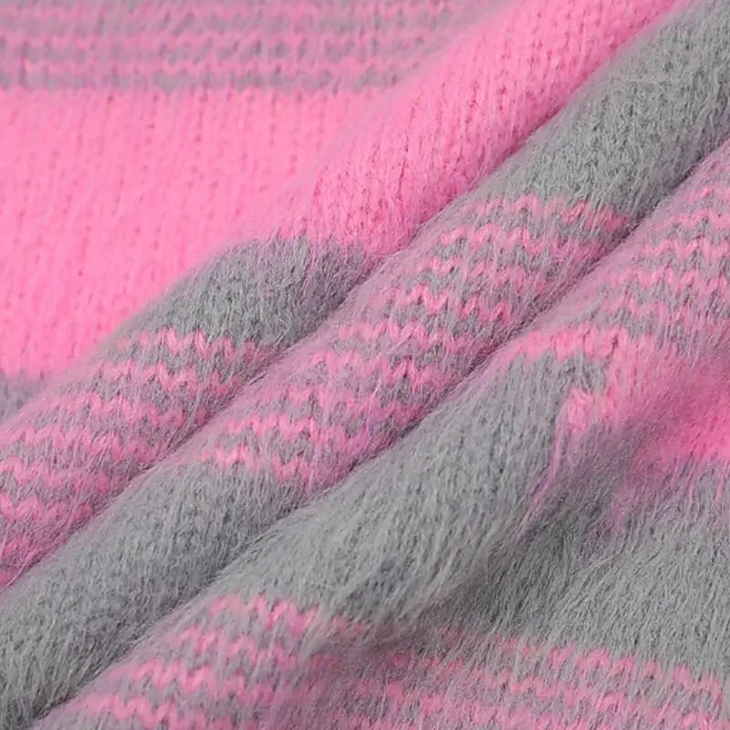 Retro Striped Nylon Sweater-5
