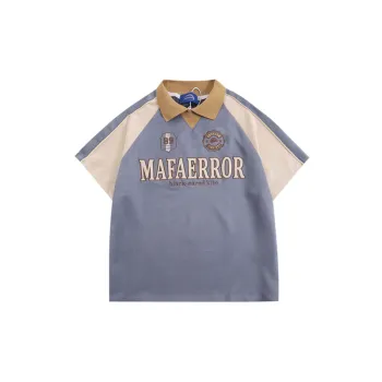 Retro Stitching Contrast Trendy Loose T Shirt