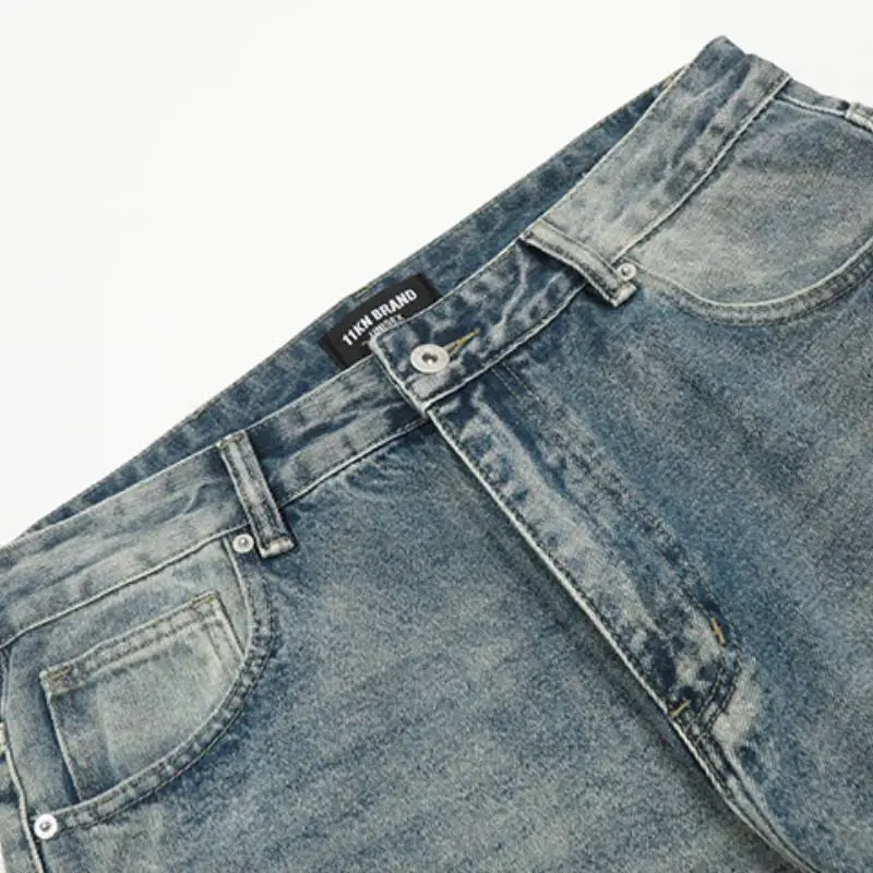 Retro Ripped Wide Leg Jeans-4