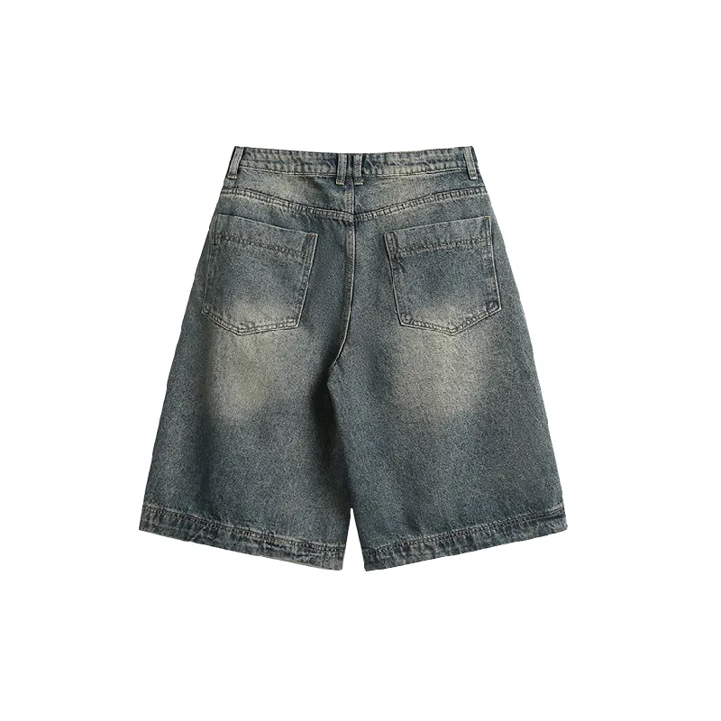 Trendy Washed Denim Shorts-1