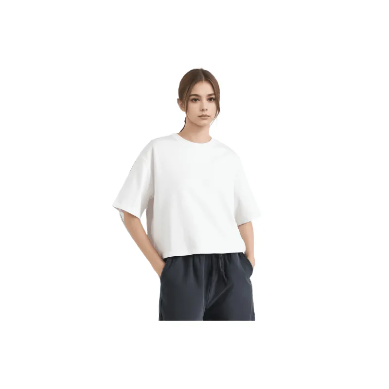 Retro Plain Combed Cotton T Shirt-3