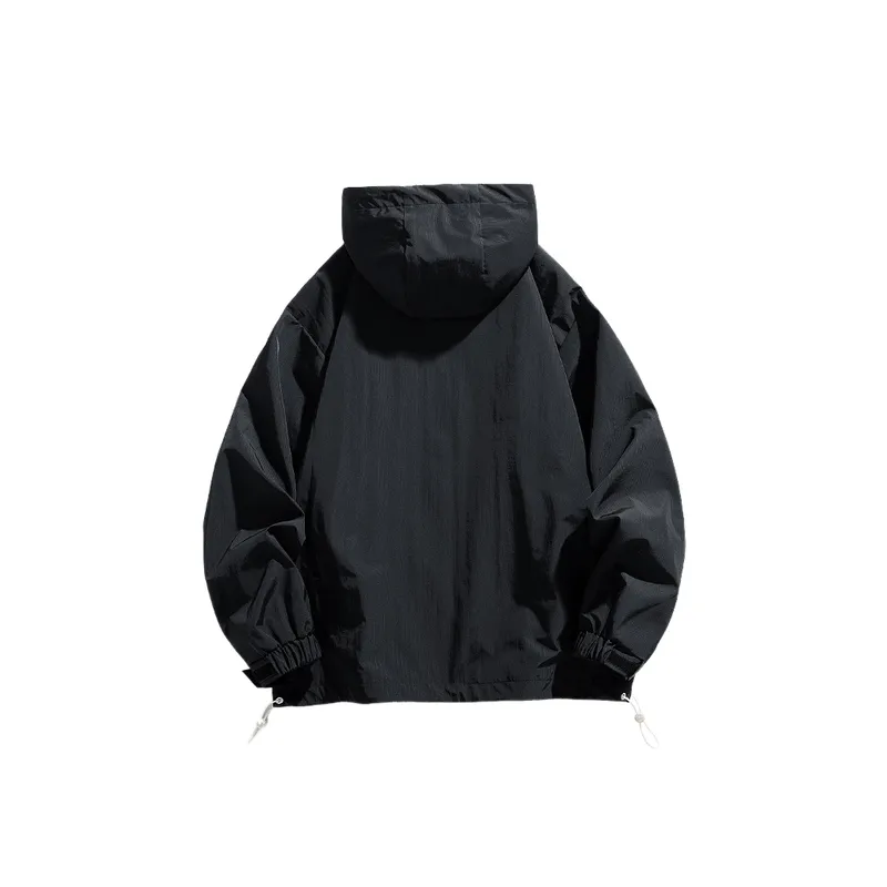 Retro Loose Blended Synthetic Fabrics Outdoor Jacket-1