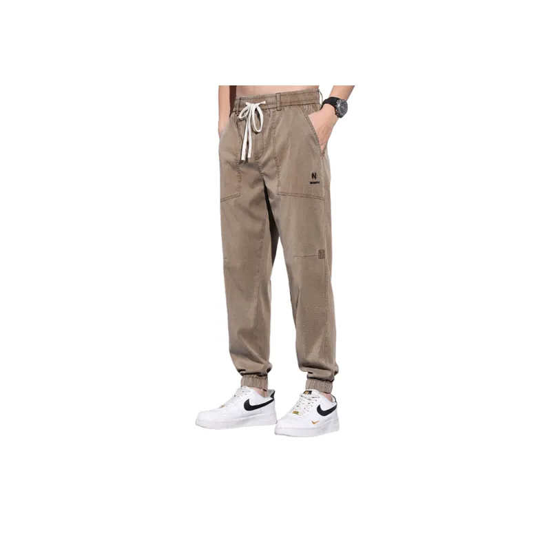 Elastic Waist Drawstring AComfortable Casual Cropped Pants-2