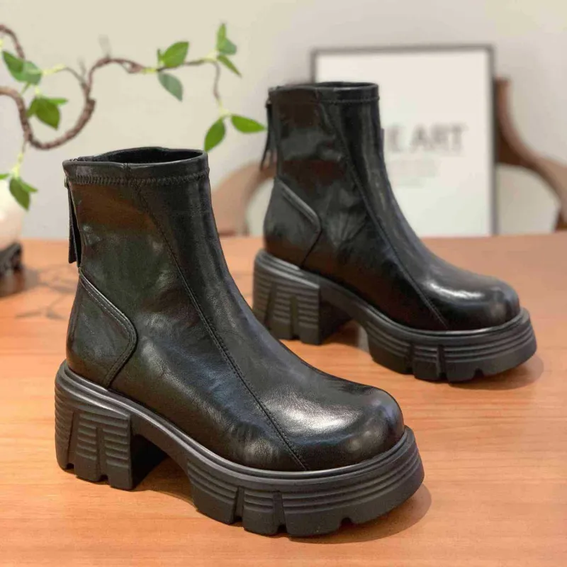 Retro Zipper Martin Boot-2