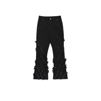 New Deconstructed Fur Edge Niche Design Jeans