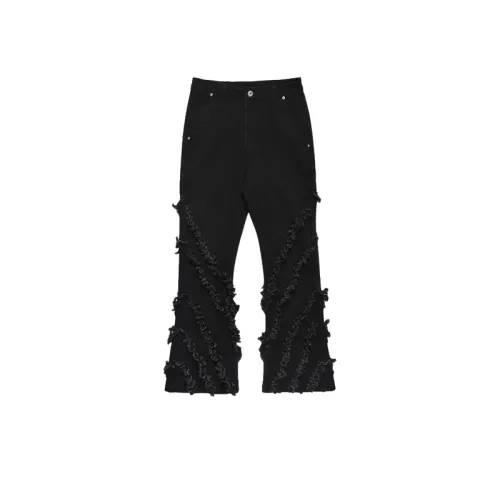 New Deconstructed Fur Edge Niche Design Jeans