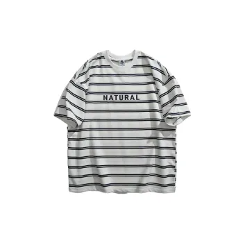 Retro Striped Polyester T Shirt Unisex