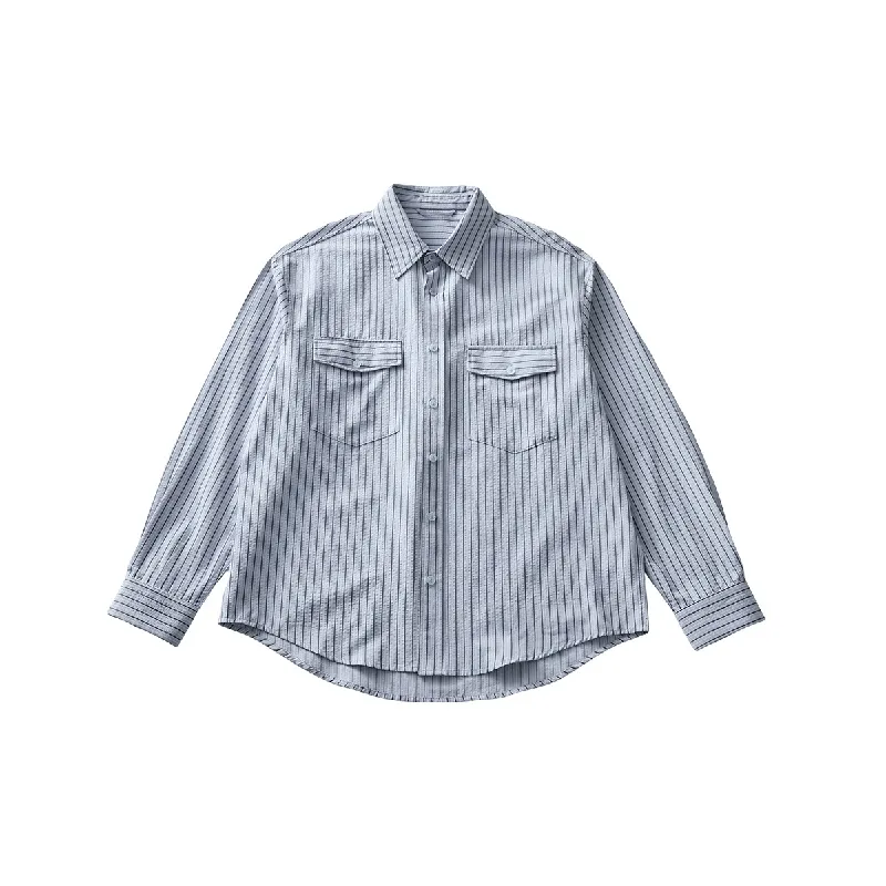 Simple Loose Cotton Blended Fabric Shirt-0