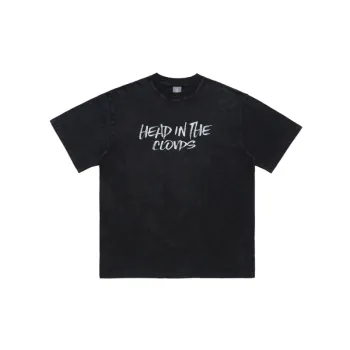 Retro Direct Spray Printed Shoulder Loosen T Shirt