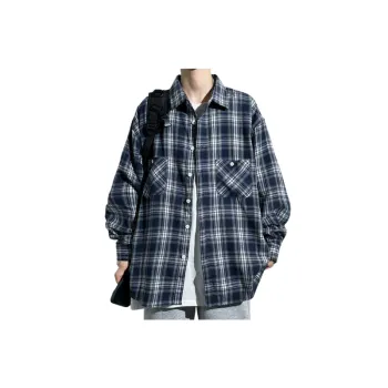 Trendy Plaid Shirt  Retro Loose Versatile Option