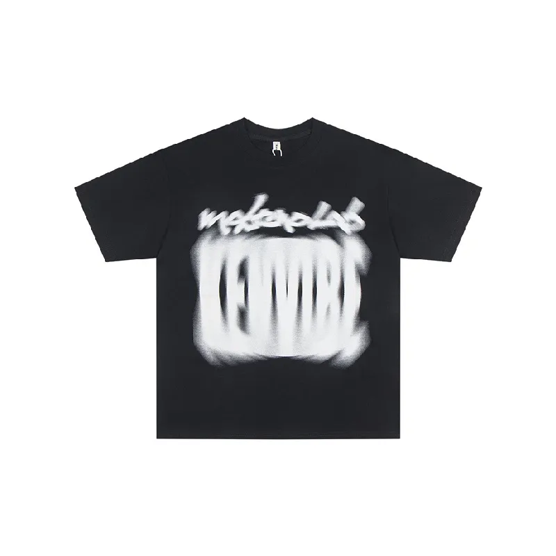 Retro Loose Versatile Phantom Print T Shirt-0