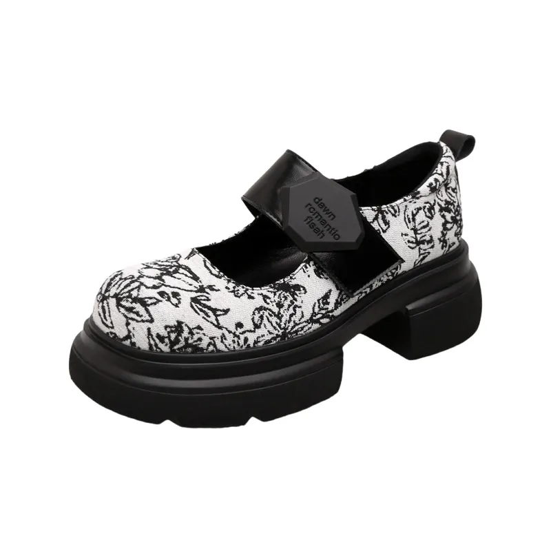 Retro Embroidery Mary Jane Shoes-5