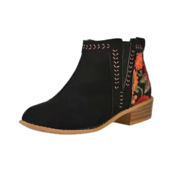 Fashionable Embroidered Martin Boot