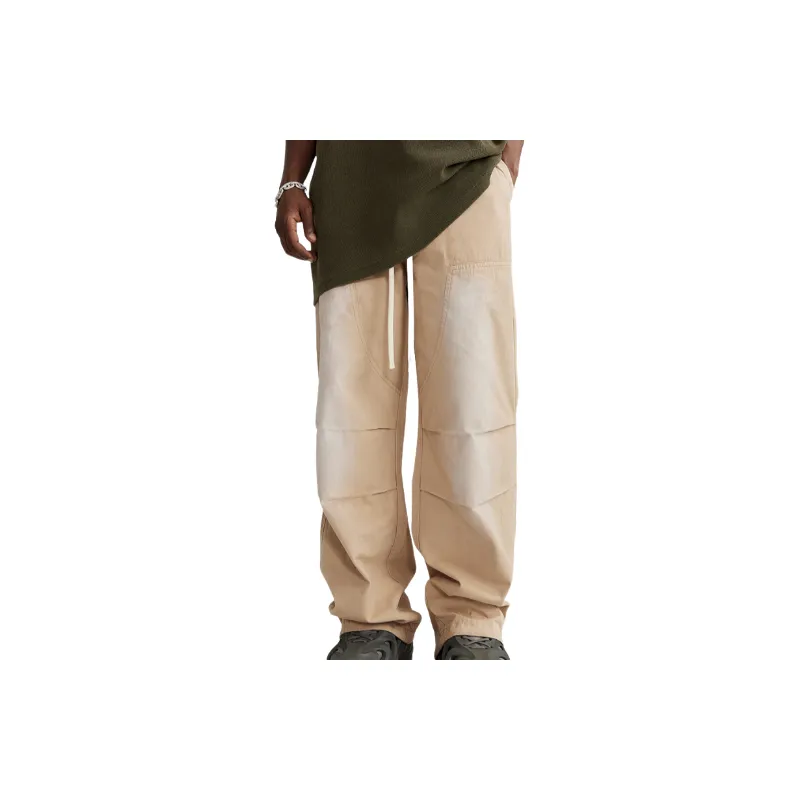 Washed Rope binding Foot Woven Logging Crowd Pants-0