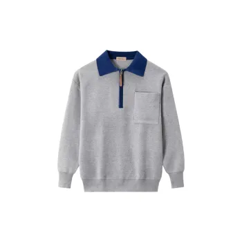 Street Zipper Blended Synthetic Fabrics Polo