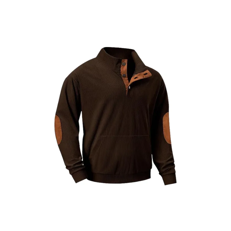 Casual Long Sleeve Corduroy Sweatshirt-8