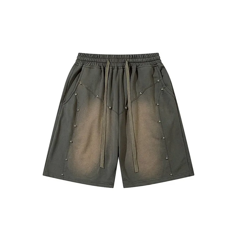 Retro Washed Casual Loose Straight Sports Shorts-0