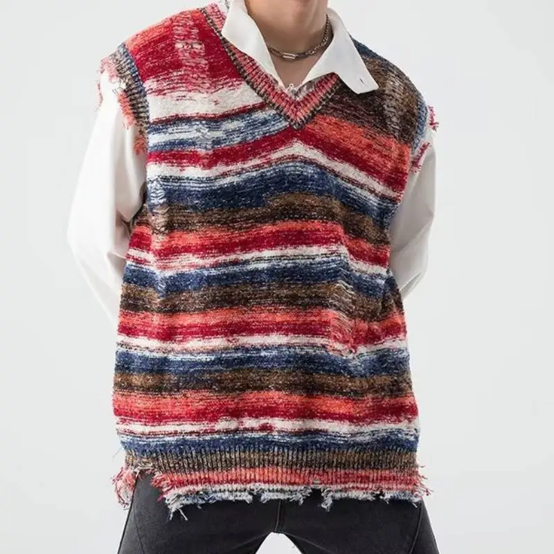 Retro Loose Cotton Blended Fabric Vest-2