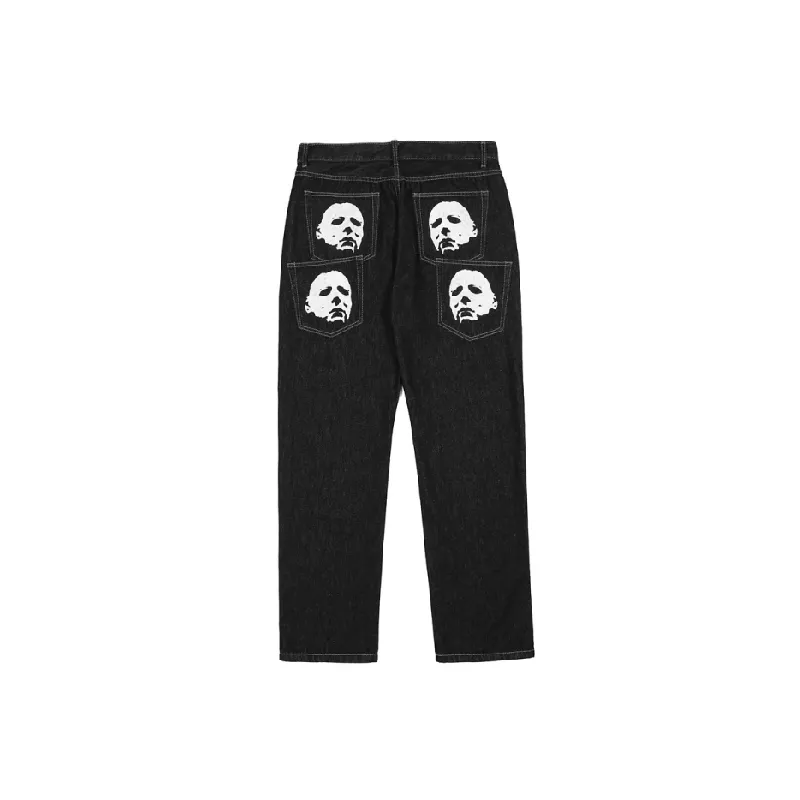 Trendy Print Jeans-1