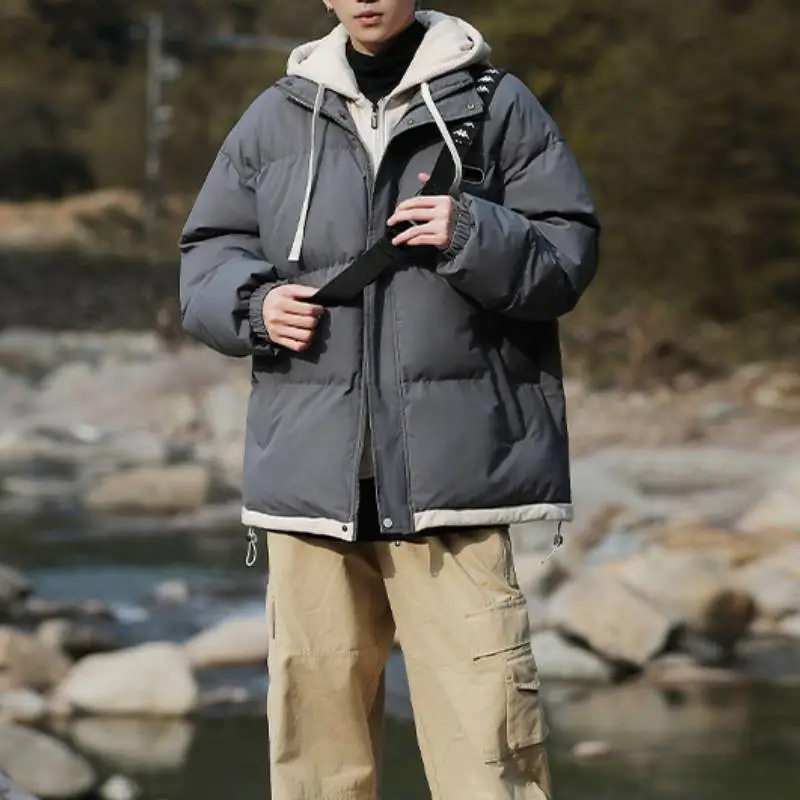 Fashionable Loose Plain Woven Quilted Jacket-5