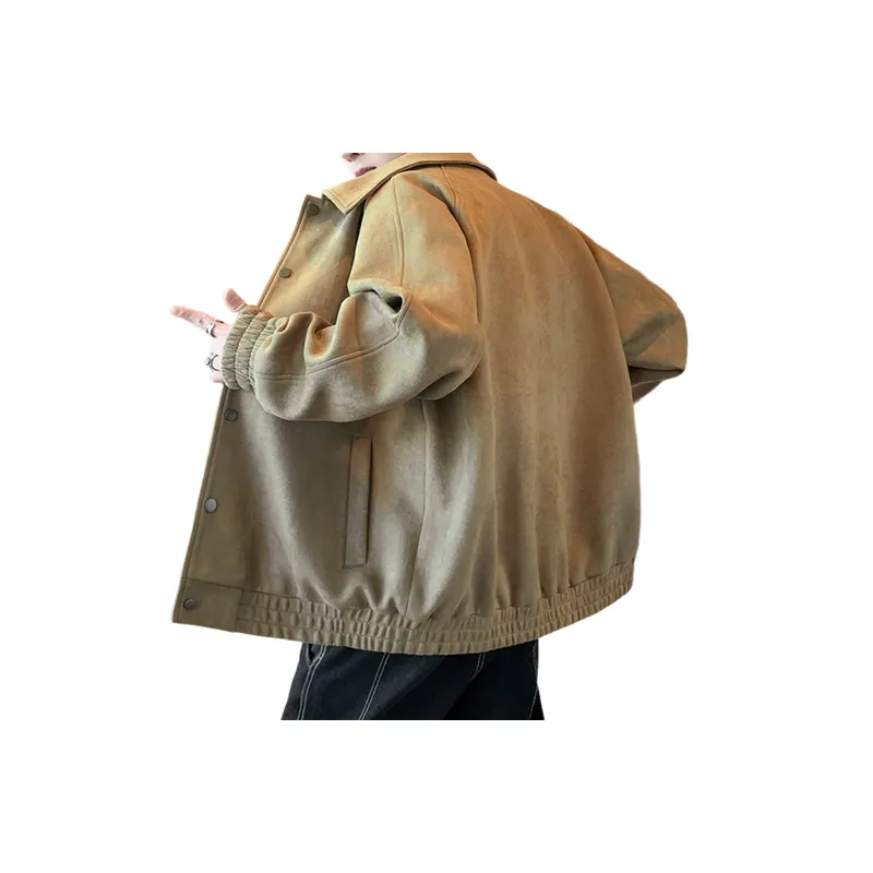 Simple Plain Corduroy Jacket-5