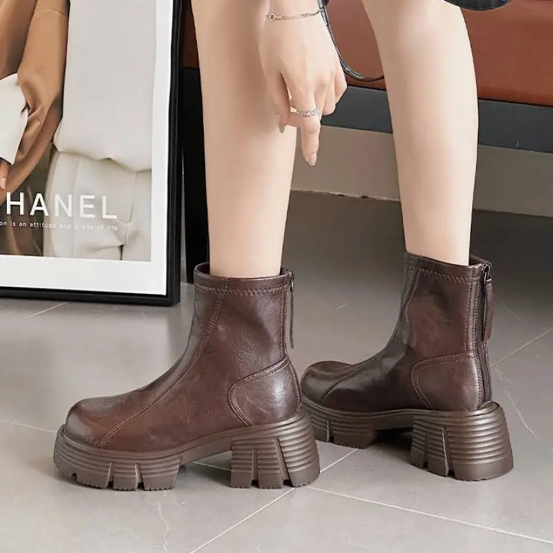 Retro Zipper Martin Boot-8