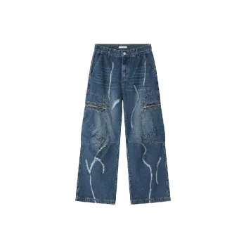 Loose Zipper Wide Leg Jeans