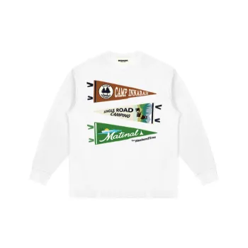 Retro Triangle Printed Long Sleeve T Shirt
