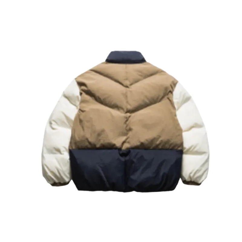Street Color Matching Cotton Coat-3