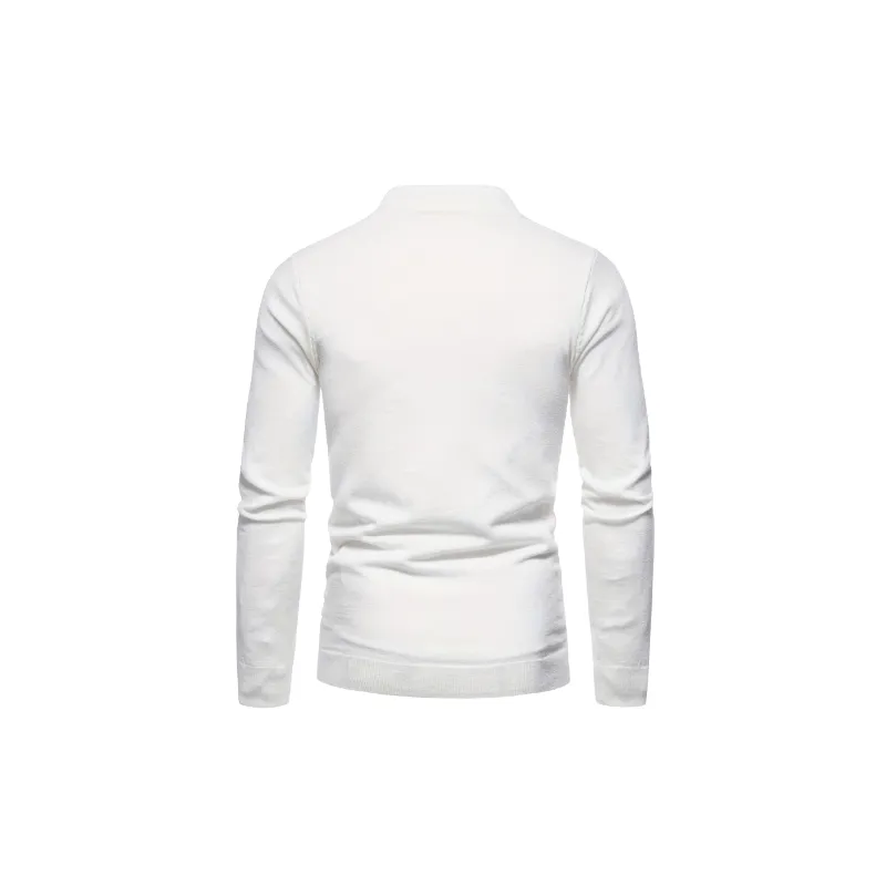 Simple Plain Cotton Blended Fabric Sweater-7