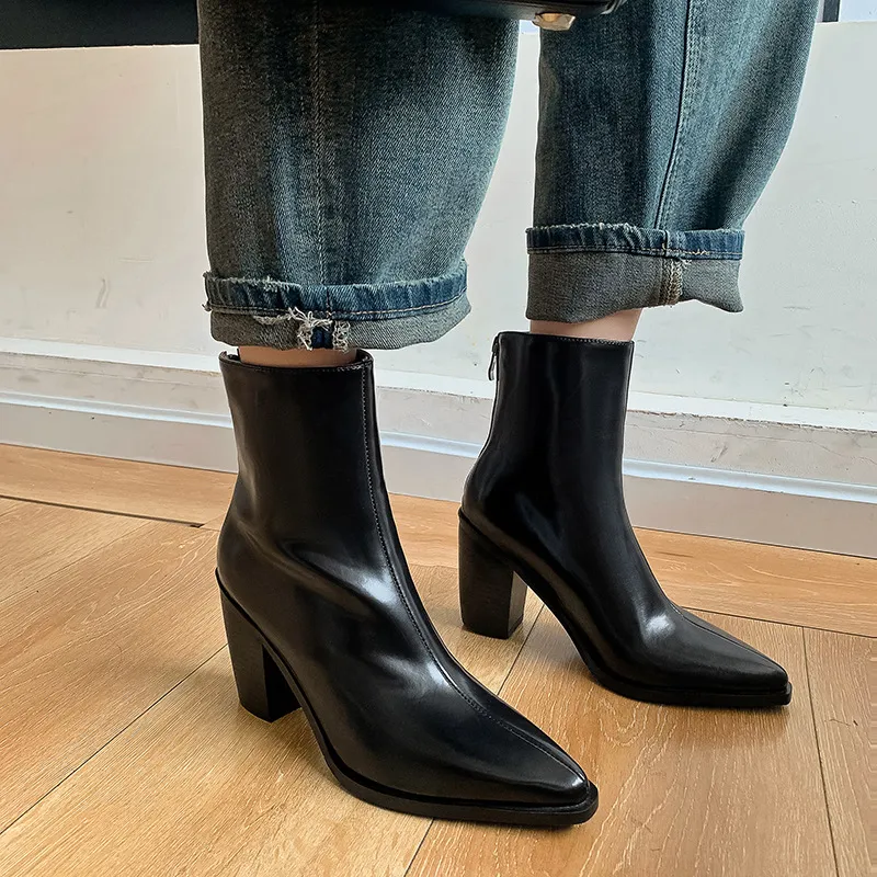 Fashion Zipper Ankle Boots-2