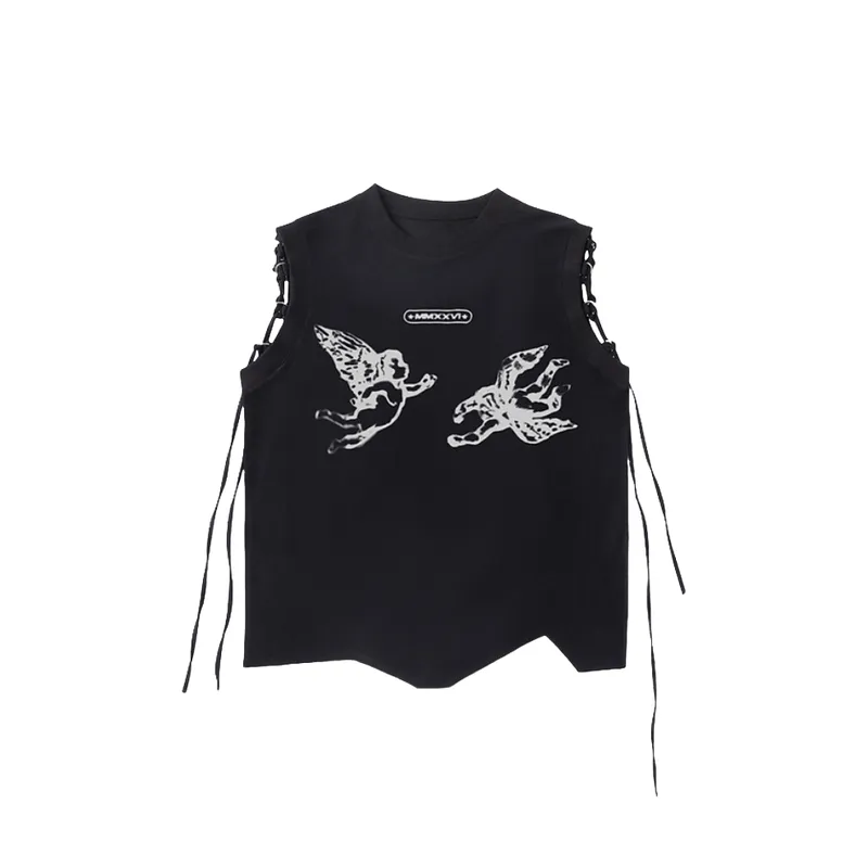 Punk Style Strap Rapped Irregular Vest swag OOTD-0