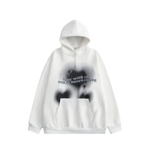 Letter Loose Casual Fleece-lined Hoodie