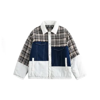 Fashion Vintage Couple Design Sense Stitching Cotton padded Jacket