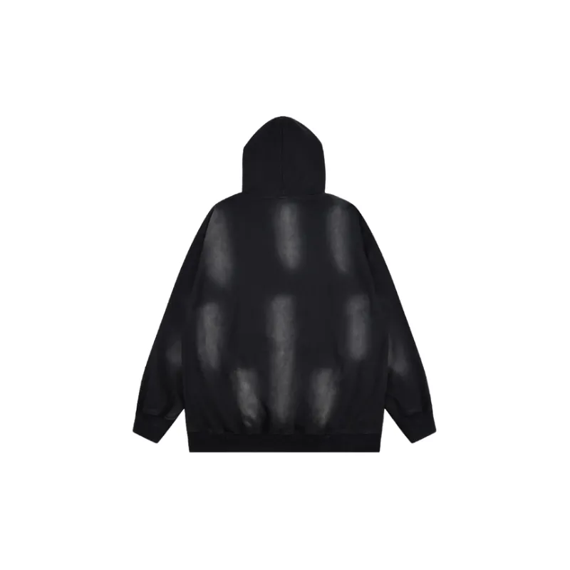 Ins Street Trendy Retro Wash Water Dressed Printed Hooded Pullover Sweater-4